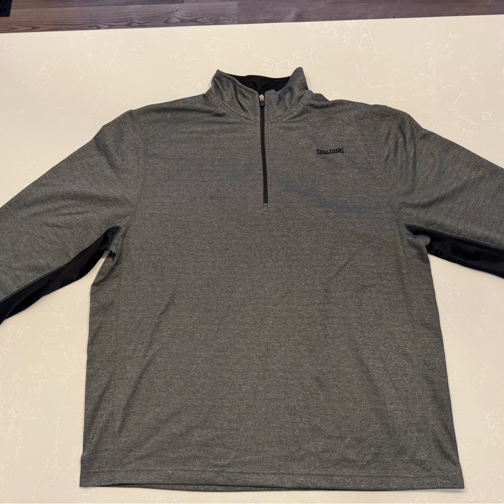 Spalding Gray and Black Men's Quarter Zip Jacket